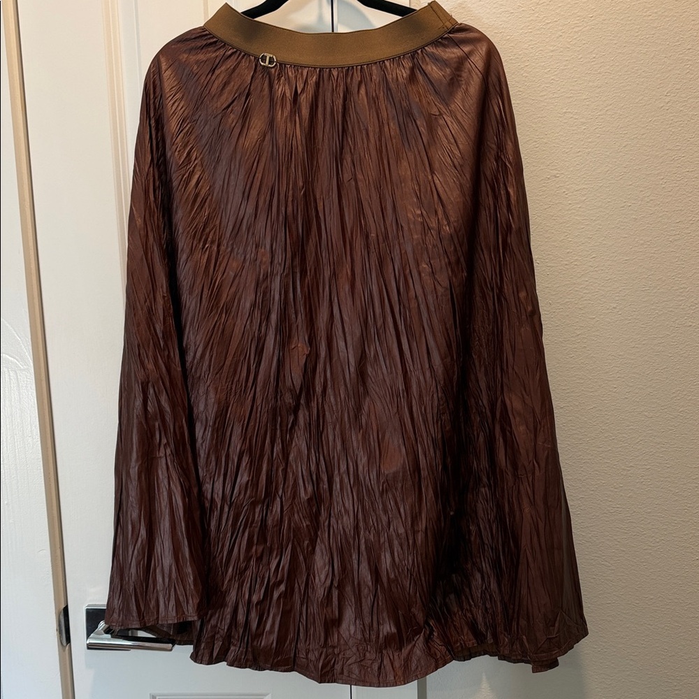 Twin-Set Bronze Pleated Skirt